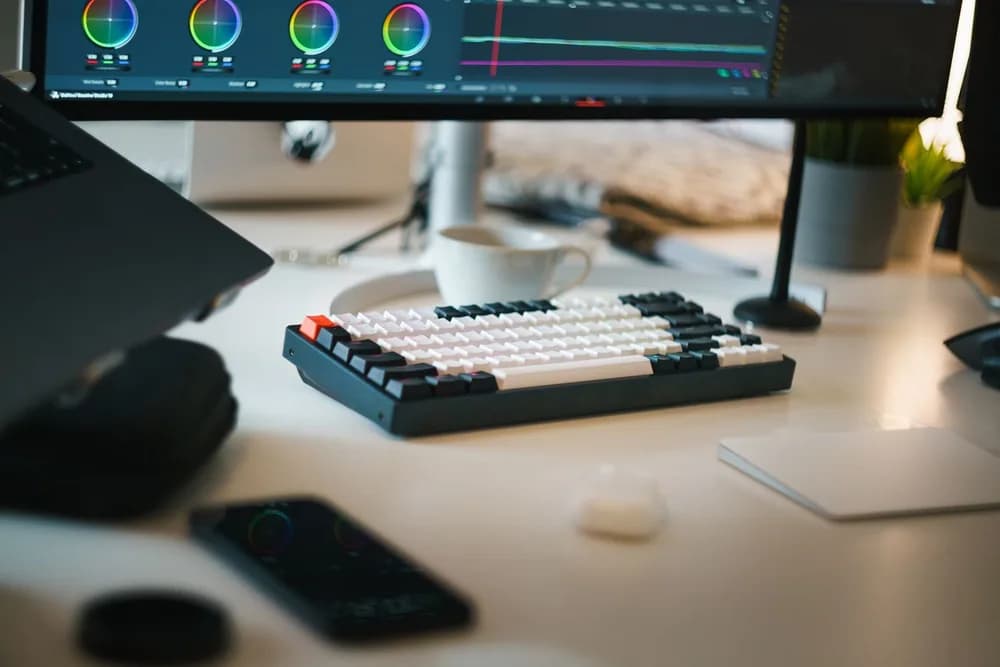 Color grading controls on a post-production workstation