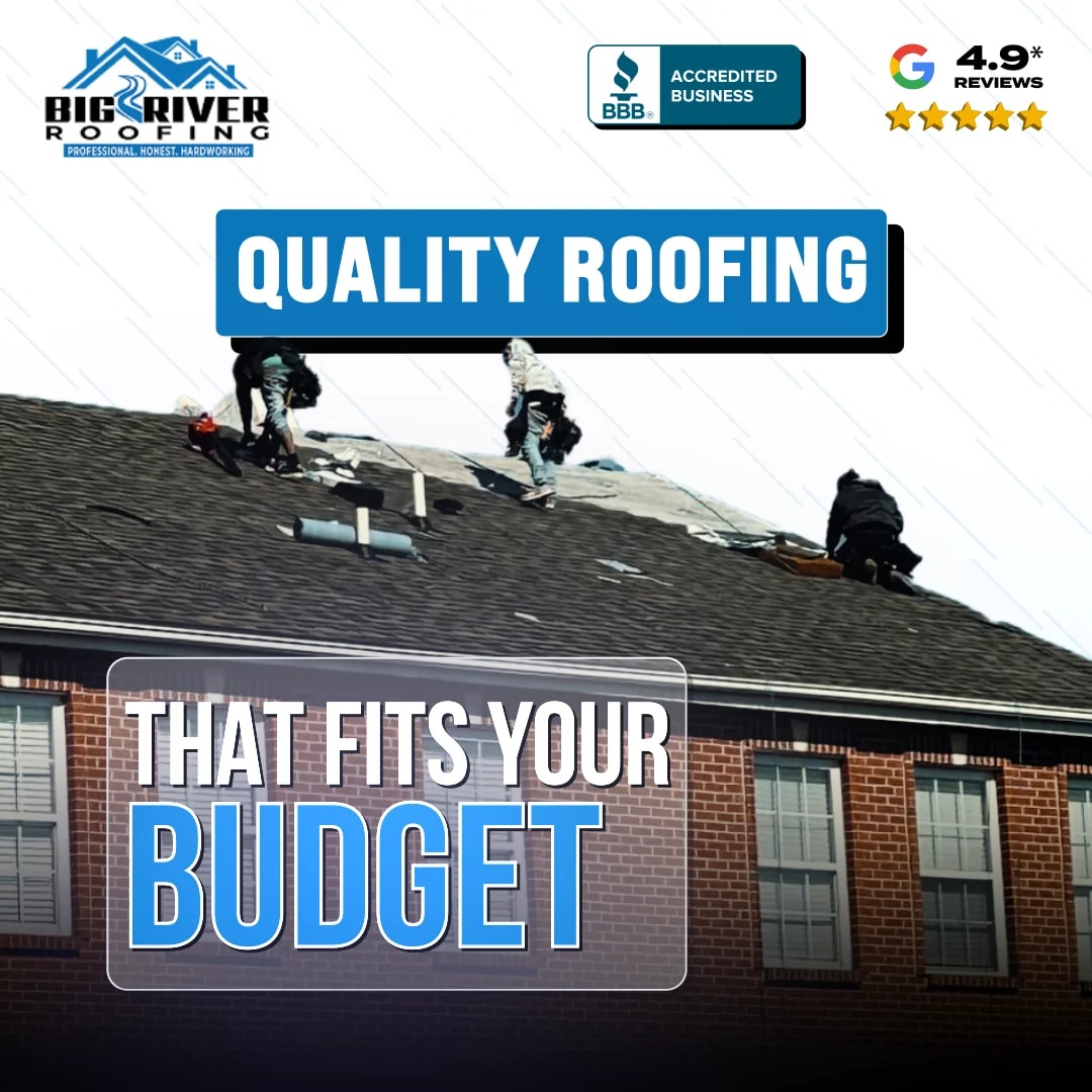 Image ad design example for Big River Roofing