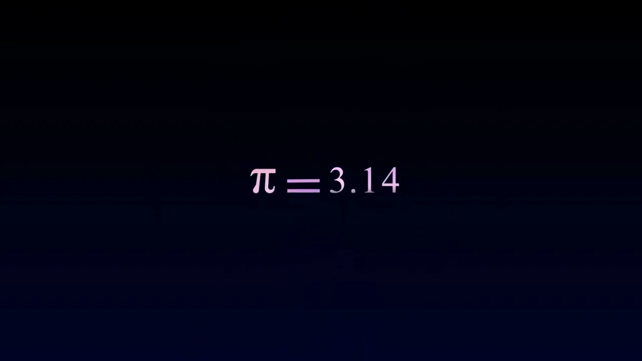 Pi is equal to 3.14